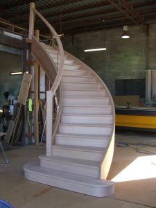 curved staircase Tassie oak factory