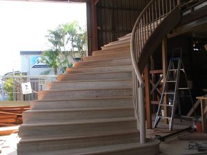 curved staircase factory phil mahogany round post rail and balusters